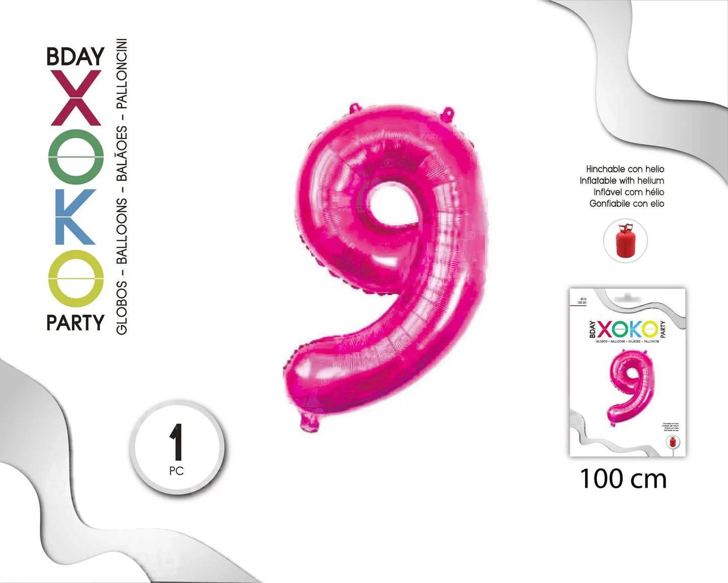GLOBO FOIL 40/110CM FUCSIA 9 - yupiparty