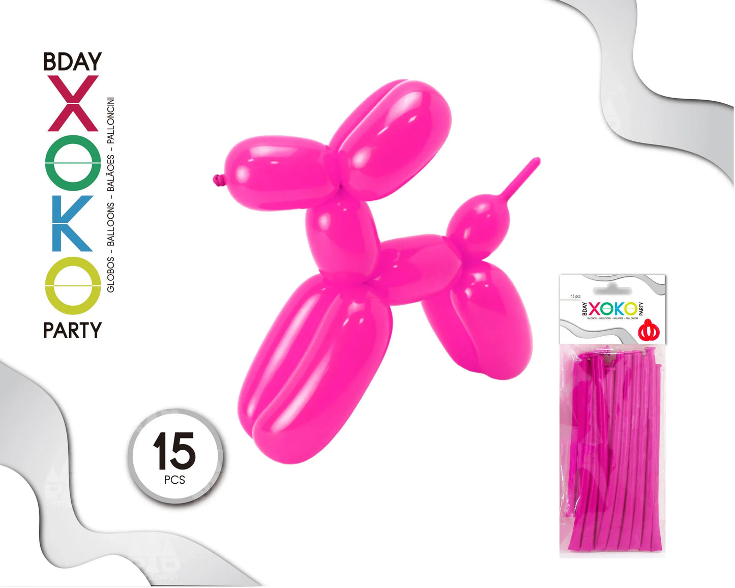 GLOBOS DE MODELAR 15 PC FUC - yupiparty