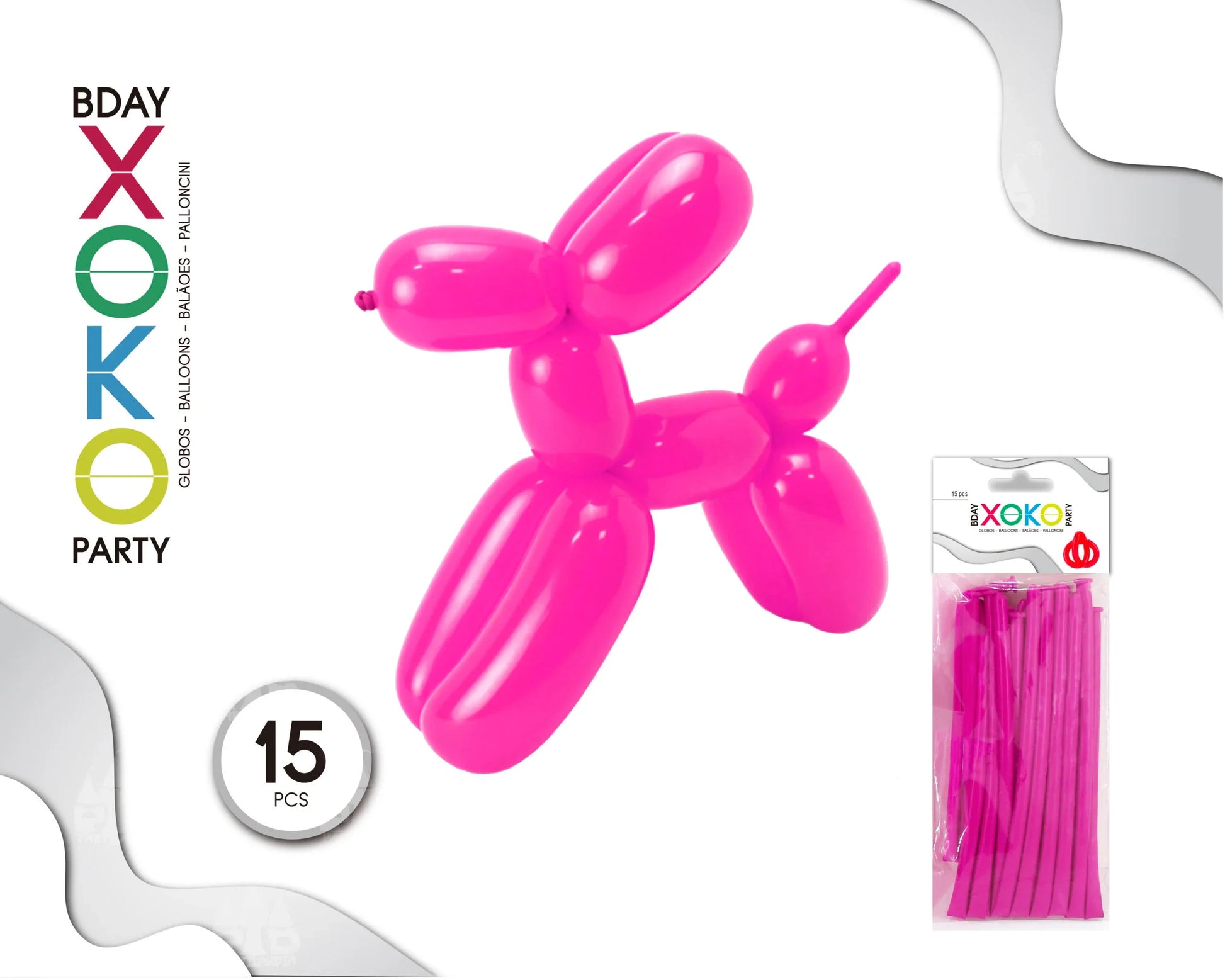 GLOBOS DE MODELAR 15 PC FUC - yupiparty