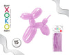 GLOBOS DE MODELAR 15 PC ROSA - yupiparty