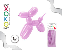 GLOBOS DE MODELAR 15 PC ROSA - yupiparty