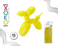 GLOBOS DE MODELAR 15 PC AMARILLO - yupiparty
