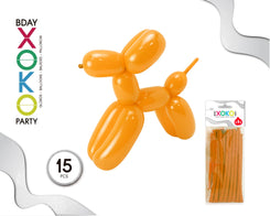 GLOBOS DE MODELAR 15 PC NARANJA - yupiparty