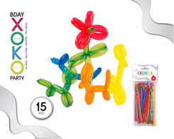 GLOBOS DE MODELAR 15 PC SURTIDO - yupiparty