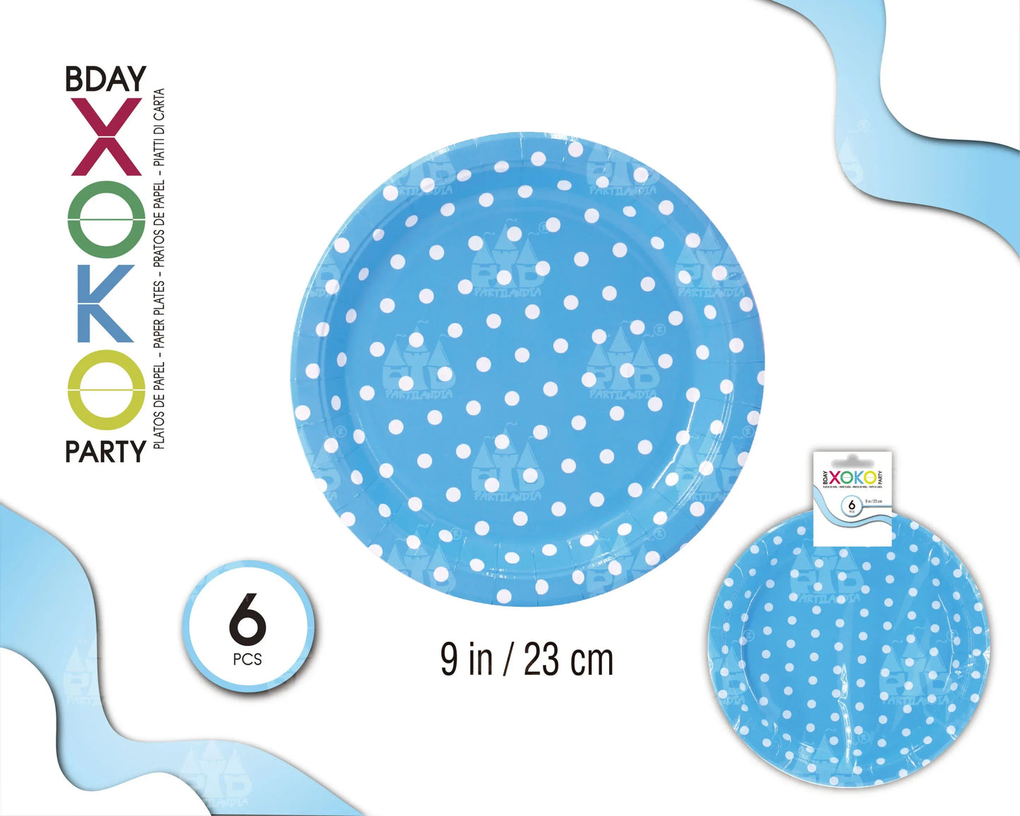 PLATO 23CM LUNAR AZUL 6PC - yupiparty