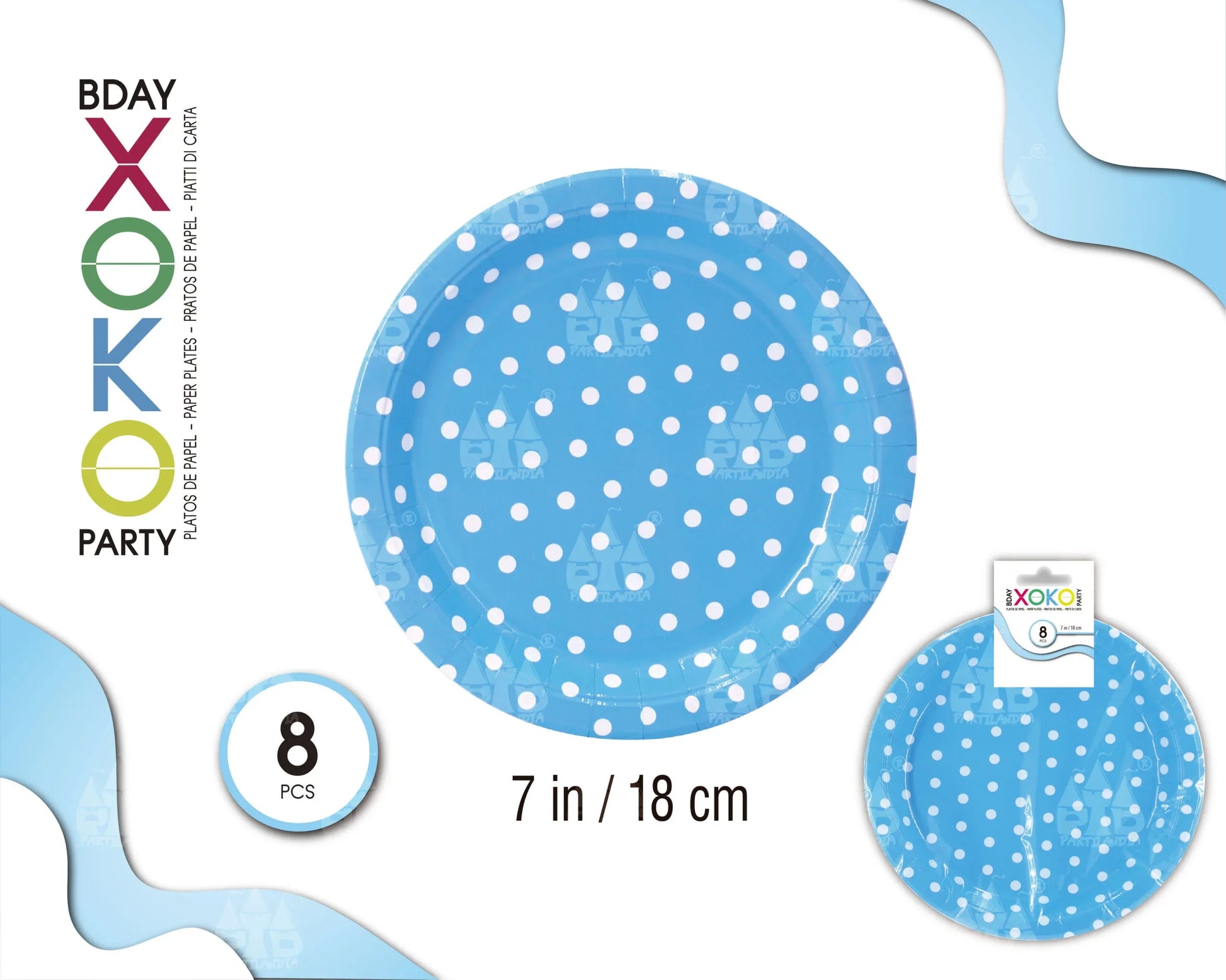 PLATO 18CM LUNAR AZUL 6PC - yupiparty