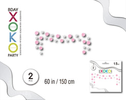 GUIRNALDA HILO 1,5M STARS ROSA 2 PC - yupiparty