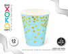 VASO 9OZ/250ML AZUL LUNAR ORO 12PC - yupiparty