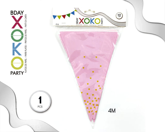 BANDERIN ROSA LUNAR ORO - yupiparty