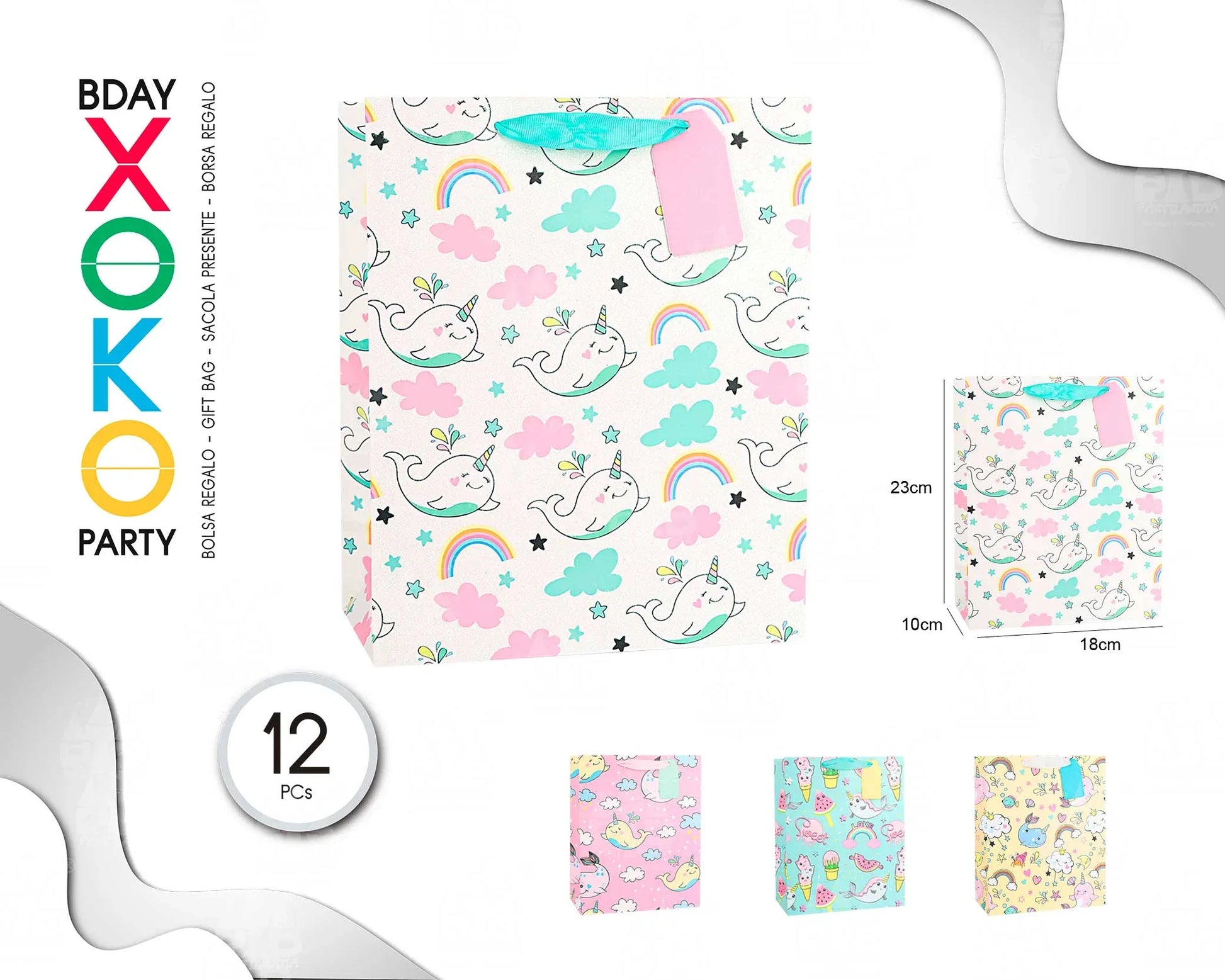 BOLSA REGALO NARWALL 18*23*10 - yupiparty