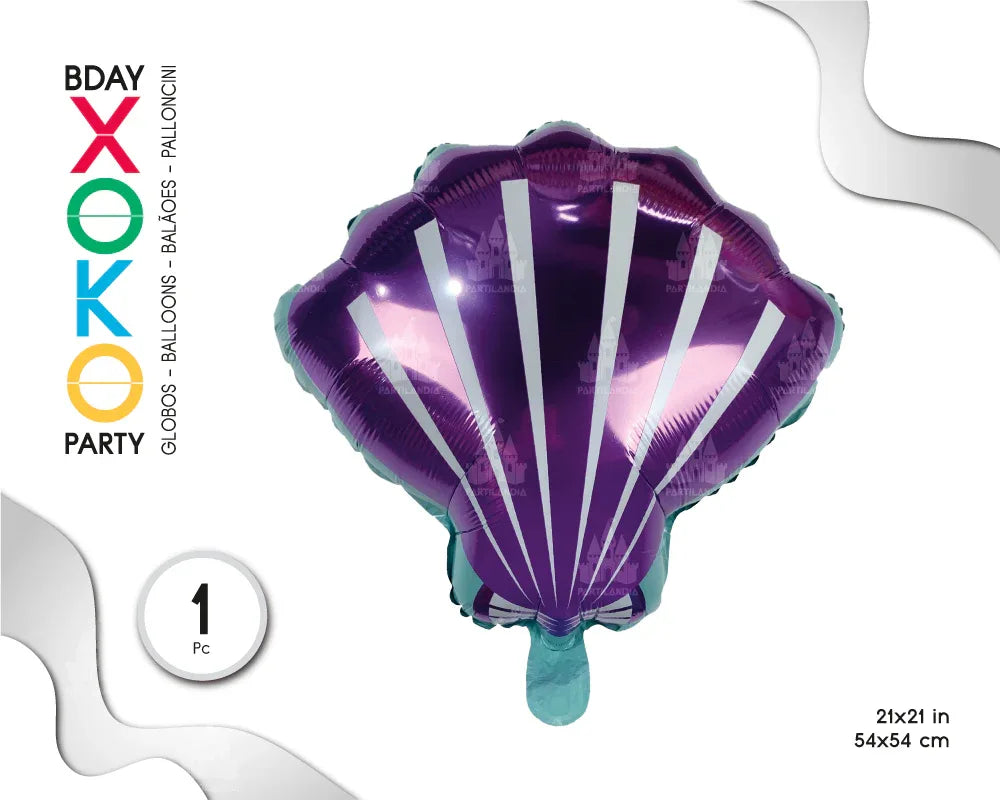 GLOBO MYLAR CONCHA LILA 54*54CM - yupiparty