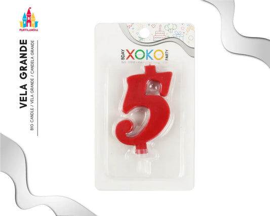 VELA 10CM ROJA 5 - yupiparty