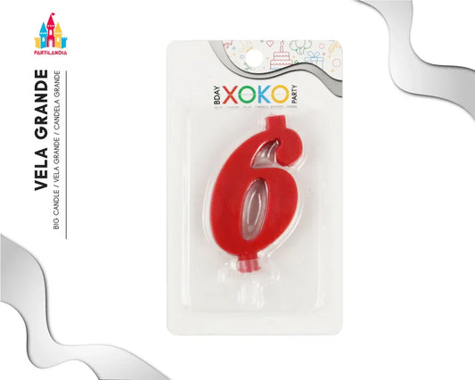 VELA 10CM ROJA 6 - yupiparty