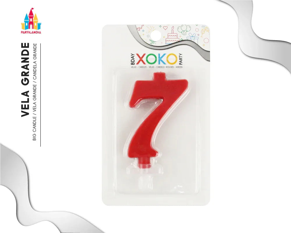 VELA 10CM ROJA 7 - yupiparty