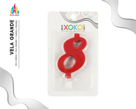 VELA 10CM ROJA 8 - yupiparty