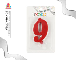 VELA 10CM ROJA 9 - yupiparty