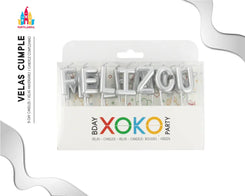 VELAS LETRAS FELIZ CUMPLE PLATA - yupiparty