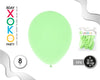 GLOBOS PASTEL 2.8G/30CM 8PC VERDE - yupiparty