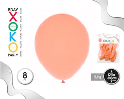 GLOBOS PASTEL 2.8G/30CM 8PC NARANJA - yupiparty