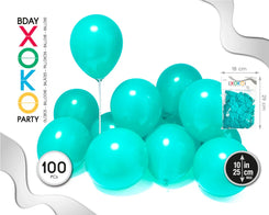 GLOBOS 100PC 9/ 25CM AZUL TIFFANY - yupiparty