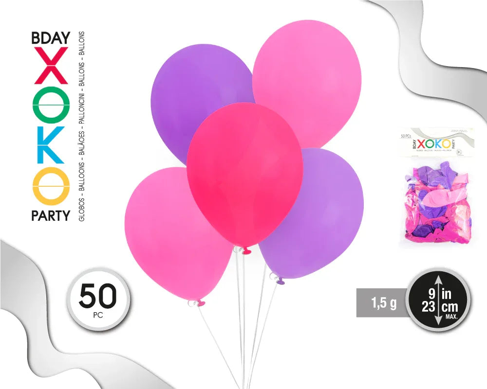GLOBOS 1,5G MATE 23CM 50PC PRINCESS - yupiparty