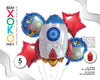 SET GLOBO MYLAR COHETE 5PC - yupiparty