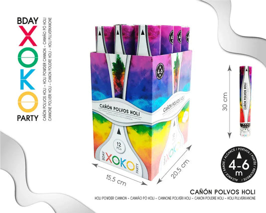CAÑON DE POLVOS HOLI 30CM - yupiparty