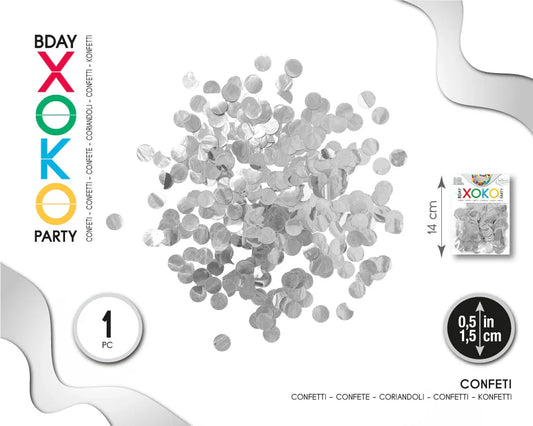 CONFETTI 1,5 CM PLATA - yupiparty