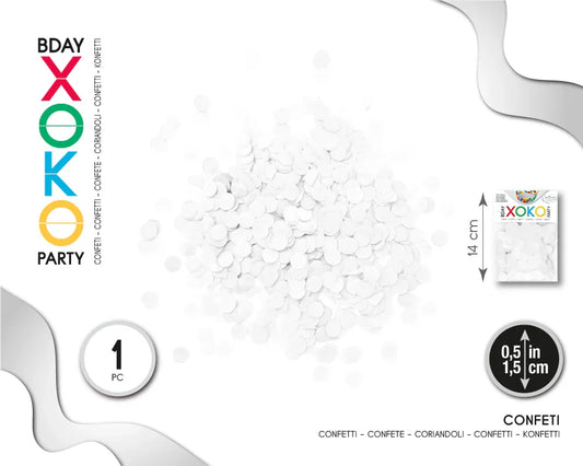 CONFETTI 1,5 CM BLANCO - yupiparty