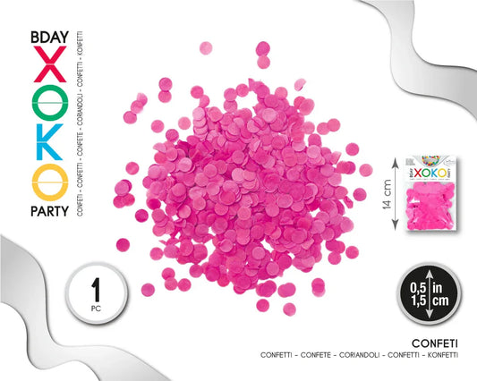 CONFETTI 1,5 cm fucsia - yupiparty