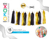 GUIRNALDA DE 15 POMPONES 3M NEGRO+BL+ORO - yupiparty