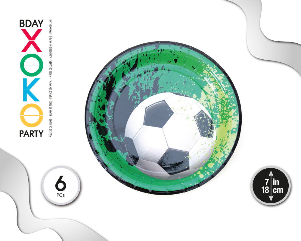 PLATO 18CM FUTBOL 6PC - yupiparty