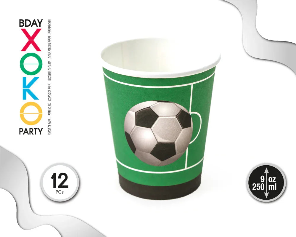 VASO 9OZ FUTBOL 12PC - yupiparty