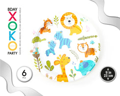 PLATO 23CM ZOO 6PC - yupiparty