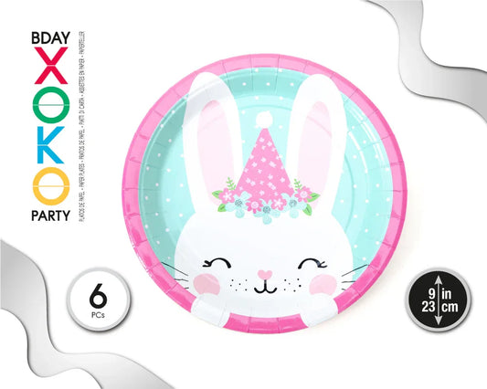 PLATO 23CM RABBIT 6PC - yupiparty