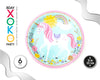 PLATO 23CM UNICORNIO 6PC - yupiparty