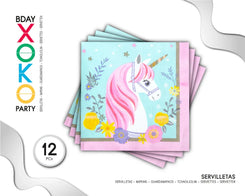 SERVILLETA UNICORNIO 12PC - yupiparty