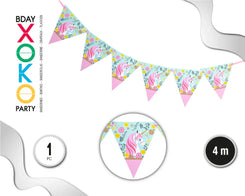 BANDERINES UNICORNIO 4M - yupiparty