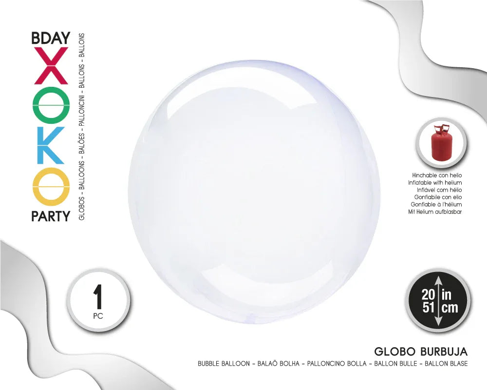 GLOBO BURBUJA TRANSPARENTE 20 PUL - yupiparty