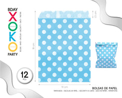 BOLSAS DE PAPEL 12PC LUNAR AZUL 18*13CM - yupiparty