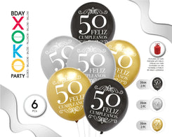 GLOBO LATEX PRINT 50 30CM 6PC - yupiparty