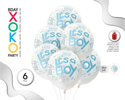 GLOBOS PRINT 2,8G 6PC BOY CRISTAL - yupiparty