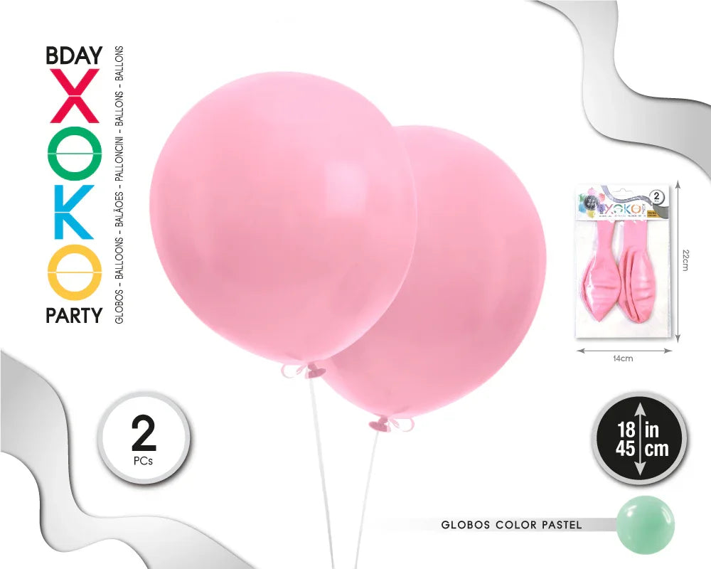 GLOBOS 18PULG 2PC ROSA - yupiparty