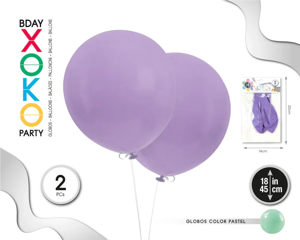GLOBOS 18PULG 2PC LILA - yupiparty