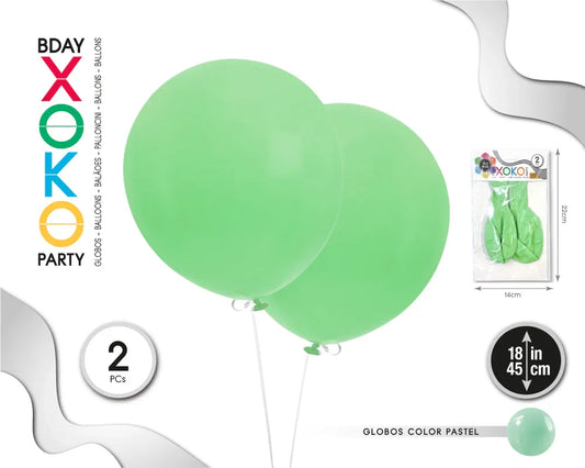 GLOBOS 18PULG 2PC VERDE - yupiparty