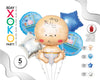 SET GLOBO MYLAR BABY BOY 5 PC - yupiparty