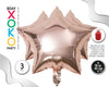 GLOBO FOIL ESTRELLA 18''/45CM CHAMPAN 3P - yupiparty