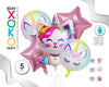 SET GLOBO MYLAR CATICORNIO 5PC - yupiparty
