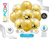 SET 5+5 GLOBOS CONFETI ORO - yupiparty