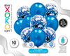 SET 5+5 GLOBOS CONFETI AZUL - yupiparty